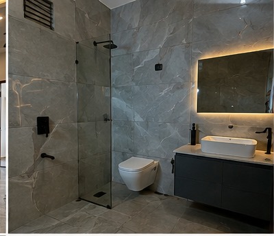 Modern tiled bathroom