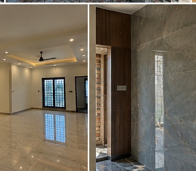 Finished interior with stone feature wall